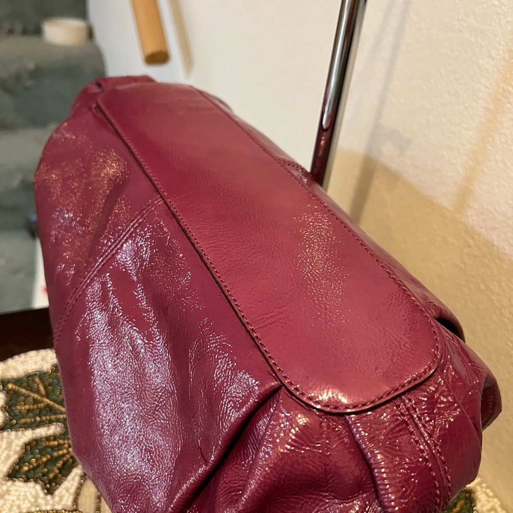 Coach purple patent leather satchel with gold toned hardware. NWOT - Picture 12 of 12